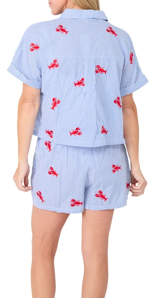 Thumbnail 2: Philosophy Women's 2 Piece Embroidered Cotton Shorts Set 
