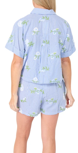 Thumbnail 2: Philosophy Women's 2 Piece Embroidered Cotton Shorts Set 