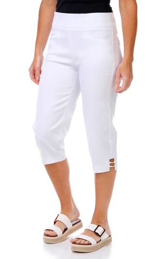 Thumbnail 1: Coral Bay Petite Gold Bar Hem Capris 