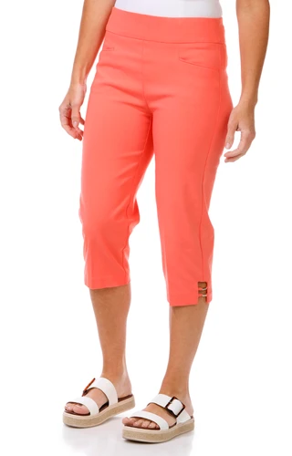 Thumbnail 1: Coral Bay Petite Gold Bar Hem Capris 