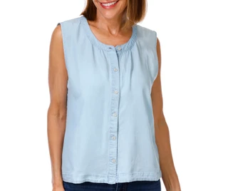 Thumbnail 1: Kathy Ireland Women's Sleeveless Button Down Top 