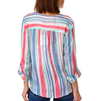 Thumbnail 2: Zac & Rachel Women's 3/4 Sleeve Button Down Tie Front Top 
