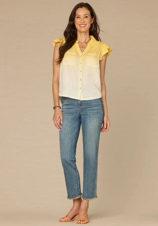 Thumbnail 2: Democracy Women's Short Sleeve Collared Button Down Top 