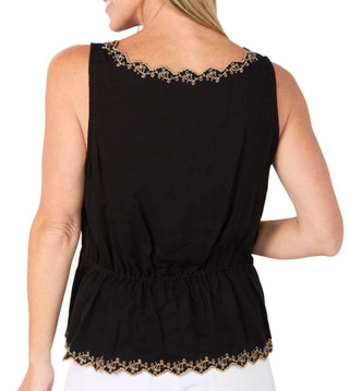 Thumbnail 2: Democracy Women's Sleeveless Embellished Button Down Top 
