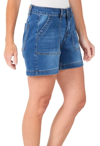 Thumbnail 1: Bleu Petite Porkchop Pocket Denim Shorts 