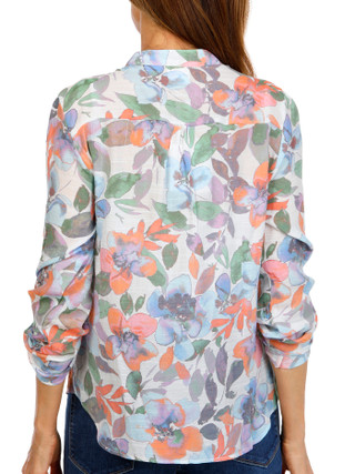 Thumbnail 2: Zac & Rachel Petite 3/4 Sleeve Pleated Henley Top 