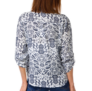 Thumbnail 3: Zac & Rachel Petite 3/4 Sleeve Pleated Henley Top 