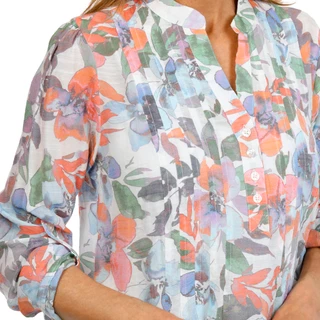 Thumbnail 3: Zac & Rachel Petite 3/4 Sleeve Pleated Henley Top 
