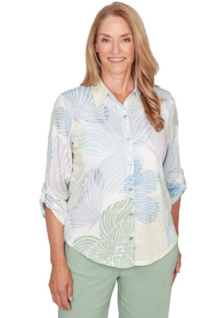 Thumbnail 1: Alfred Dunner Womens 3Q Sleeve Abstract Print Top 