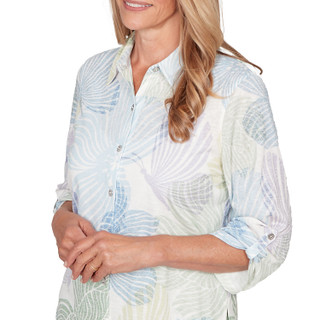 Thumbnail 5: Alfred Dunner Womens 3Q Sleeve Abstract Print Top 