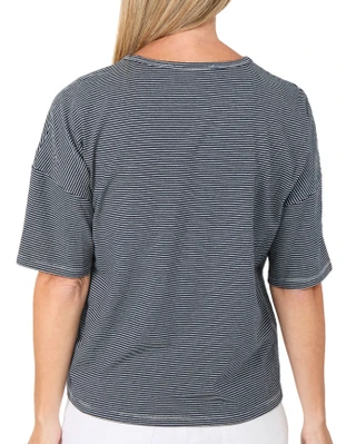 Thumbnail 2: Cyrus Women's Short Sleeve Striped Crew Neck Top 