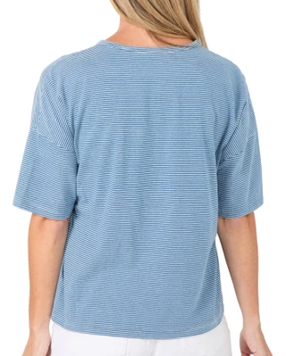 Thumbnail 2: Cyrus Women's Short Sleeve Striped Crew Neck Top 