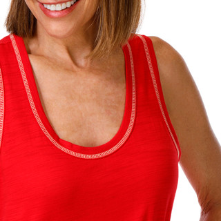 Thumbnail 3: Blue Sol Petite Solid Scoop Neck Luxey Tank 