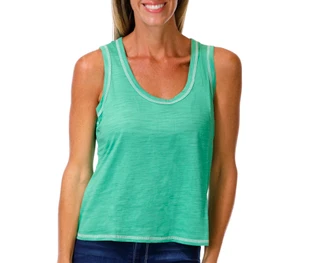 Thumbnail 1: Blue Sol Petite Solid Scoop Neck Luxey Tank 