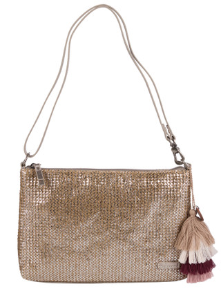 Thumbnail 1: Sakroots Lumi Metallic Crossbody Bag with Tassel Charm 