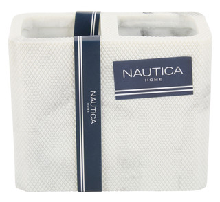 Thumbnail 1: Nautica Marble Herringbone Toothbrush & Paste Holder 