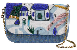 Thumbnail 1: America & Beyond Santorini Sky Beaded & Woven Crossbody Bag 