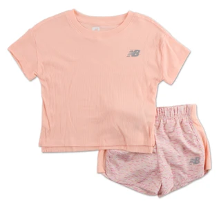 Thumbnail 1: New Balance Little Girls Active 2 Pc Shorts Set  