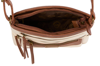 Thumbnail 3: White Mountain Crossbody with 4 Front Zippered Compartments 