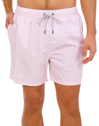 Thumbnail 1: Vintage Summer Men's Geometric Volley Swim Trunks 