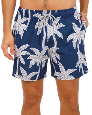 Thumbnail 1: Vintage Summer Men's Palm Tree Volley Swim Trunks 