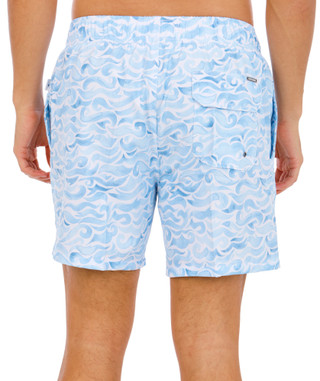 Thumbnail 3: Vintage Summer Men's Blue Wave Volley Swim Trunks 