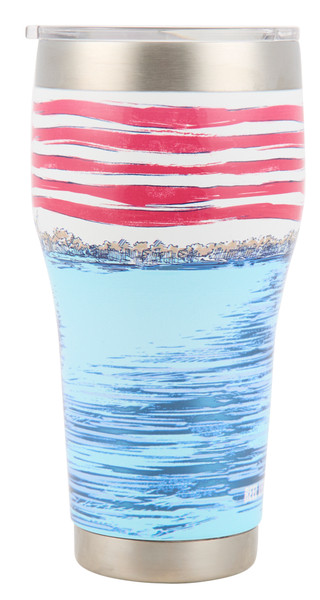Thumbnail 2: REEL LEGENDS 30 oz Americana Pontoon Cruisin Tumbler 