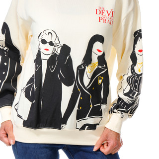Thumbnail 2: The Devil Wears Prada Women's Long Sleeve Print Fleece Pullover  