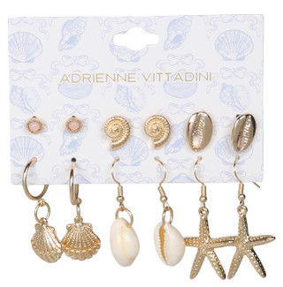 Thumbnail 1: ADRIENNE VITTADINI 6 Pc Gold Tone Coastal Earrings Set 