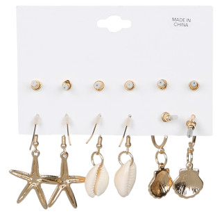Thumbnail 2: ADRIENNE VITTADINI 6 Pc Gold Tone Coastal Earrings Set 