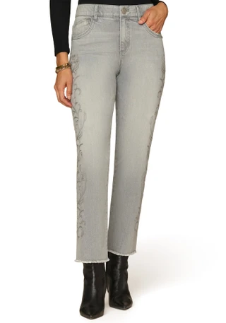 Thumbnail 2: Democracy Petite Ab Solutions Western Embroidered Jeans 