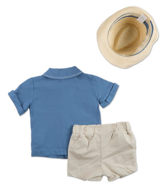 Thumbnail 3: RACHEL ZOE Boys 3 Pc Hat & Shorts Set 