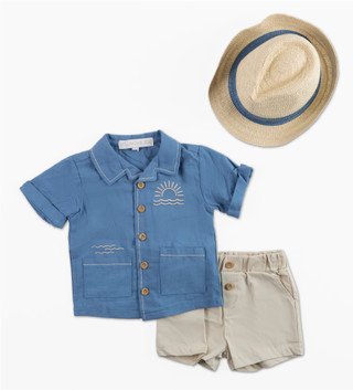 Thumbnail 1: RACHEL ZOE Boys 3 Pc Hat & Shorts Set 
