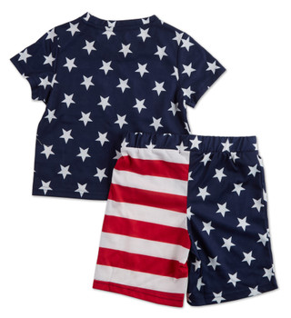 Thumbnail 2: Free Style Boys 2 Pc Americana Sleep Shorts & Tee Set 