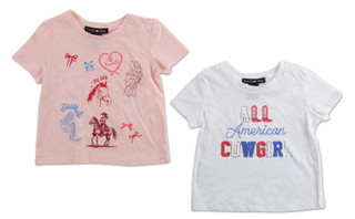 Thumbnail 1: Kandy Kiss Little Girls 2 Pk Americana Cowgirl Tees 