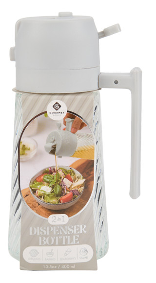 Thumbnail 1: GOURMET KITCHEN 13.5 oz Pour & Spray Glass Dispenser Bottle 