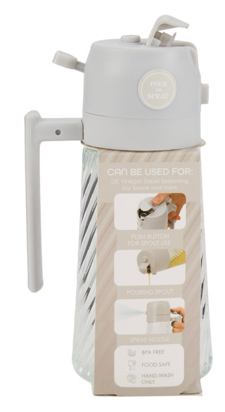 Thumbnail 2: GOURMET KITCHEN 13.5 oz Pour & Spray Glass Dispenser Bottle 