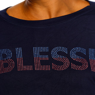 Thumbnail 2: Kate Park Women's Plus Americana Rhinestone Blessed Top 
