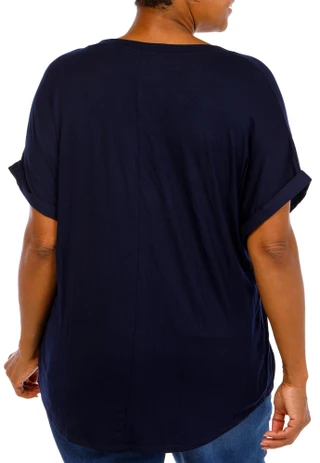 Thumbnail 3: Kate Park Women's Plus Americana Rhinestone Blessed Top 
