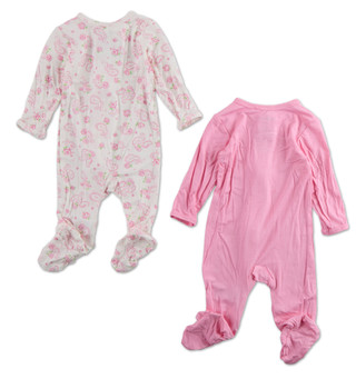 Thumbnail 2: SHABBY CHIC Baby Girls 2 Pk Bodysuits with 2 Way Zippers 