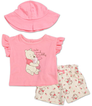 Thumbnail 1: Winnie The Pooh Baby Girls 3 Pc Shorts Set  