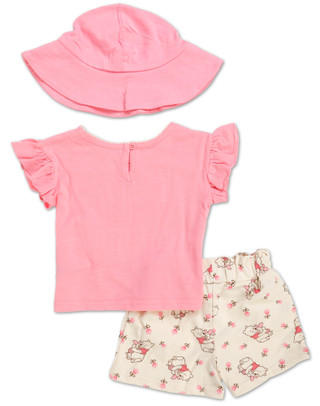 Thumbnail 2: Winnie The Pooh Baby Girls 3 Pc Shorts Set  