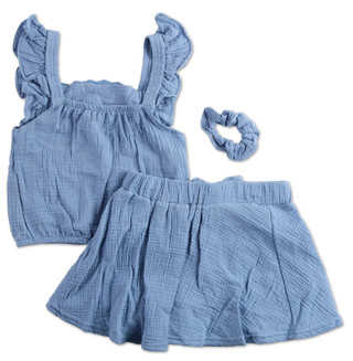 Thumbnail 2: BEARPAW Girls 2 Pc Ruffled Skort Set with Hair Scrunchie 