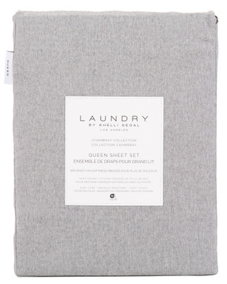 Thumbnail 1: LAUNDRY BY SHELLI SEGAL 4 Pc Queen Size Chambray Collection Set 