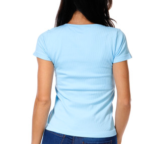 Thumbnail 2: FCT BASICS Junior's Short Sleeve Square Neck Ribbed Tee 