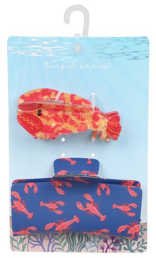 Thumbnail 1: TWIG & ARROW 2 Pk Lobster Claw Clip Set 
