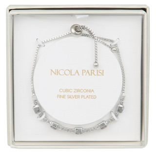 Thumbnail 1: Nicola Silver Plated CZ Mystic Tennis Bracelet 