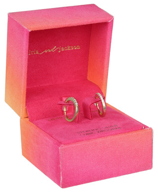 Thumbnail 1: OLIVIA & JACKSON Sterling Silve Gold CZ Huggie Hoop Earrings 