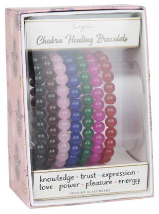 Thumbnail 1: LU GAETA 7 Pc Chakra Healing Bracelet Set 