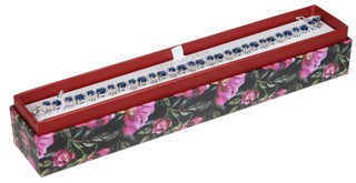 Thumbnail 1: LESA MICHELE Sterling Silver Blue Diamond Tennis Bracelet 